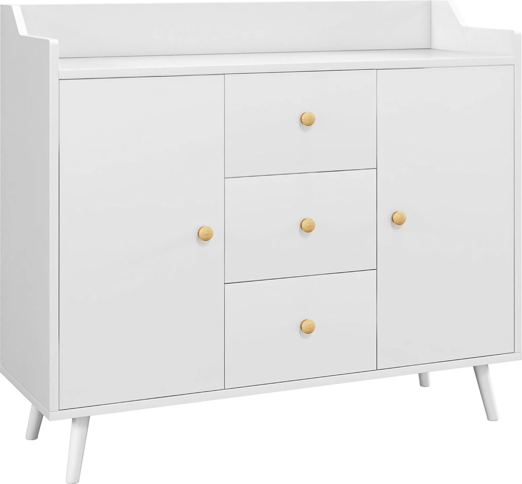 Bufet HOMCOM Alb 90x80 PAL-Pin | Aosom Romania