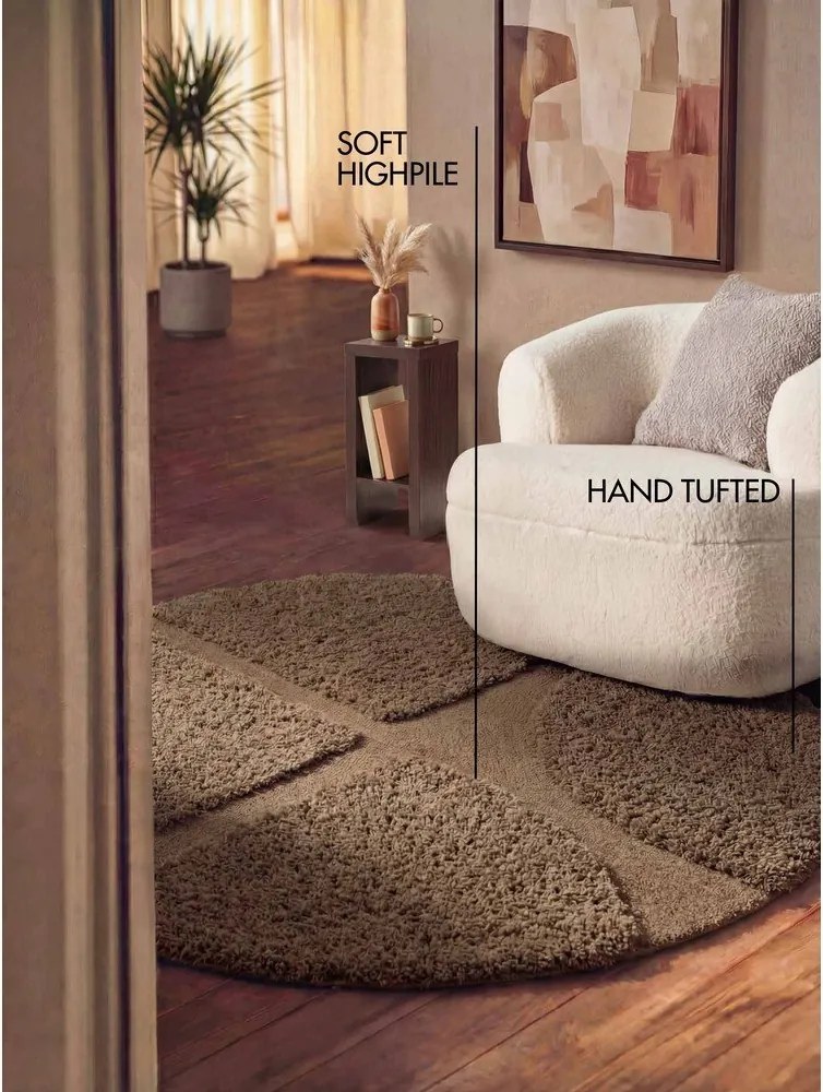 Covor maro țesut manual rotund ø 200 cm Lambeth Jasper – Ted Baker