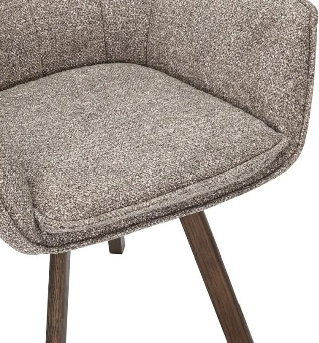 Set de 2 scaune pivotante picioare din lemn THOR gri taupe