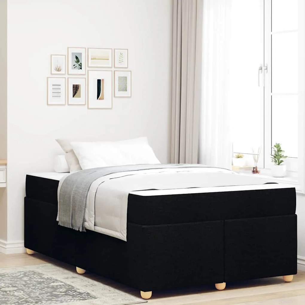 vidaXL Cadru de pat cu saltea Altele Negru 120 x 200 cm țesătură