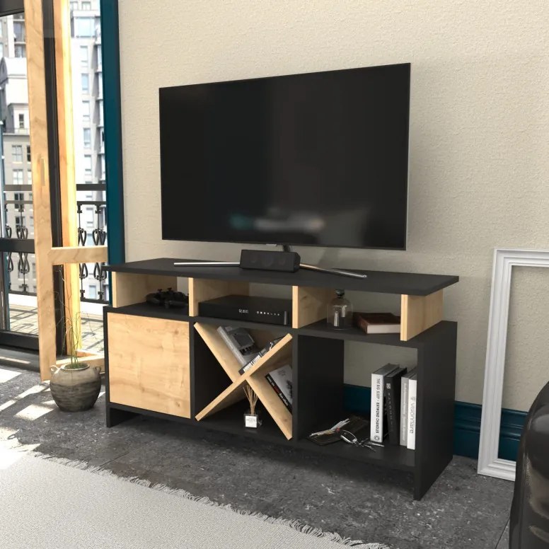 Comoda TV Auburn - Antracit, Oak