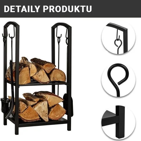 Stilista Suport pentru lemne de foc cu accesorii