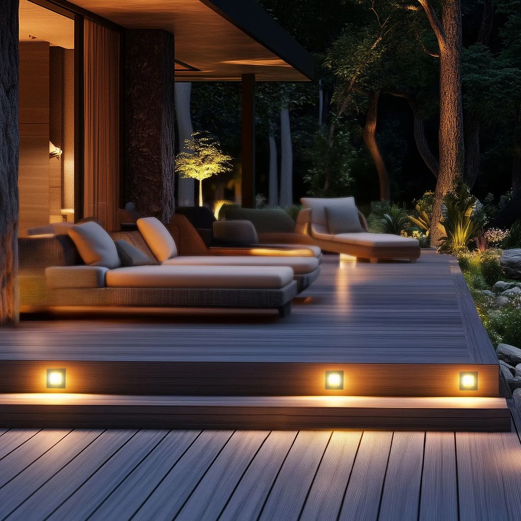 Set de 6 spoturi încastrate moderne oțel, inclusiv LED - Square 7