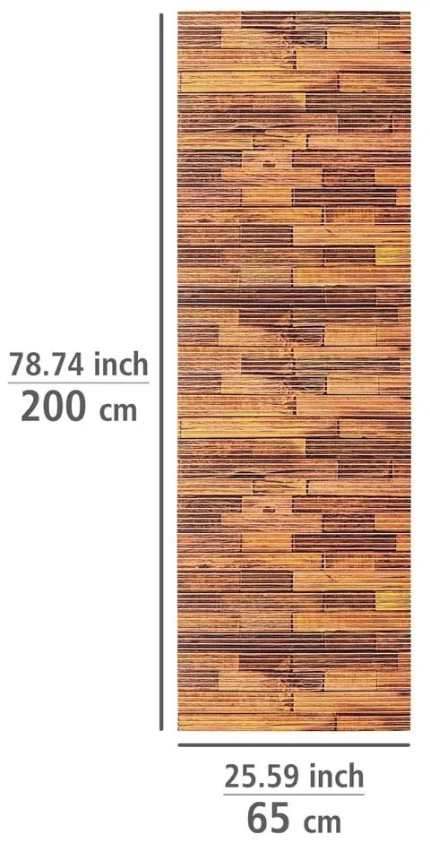 Covoraș de baie maro din plastic 65x200 cm Lambris – Wenko