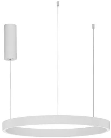Lustra LED design circular cu iluminat sus si jos ELOWEN alb, diametru 60cm