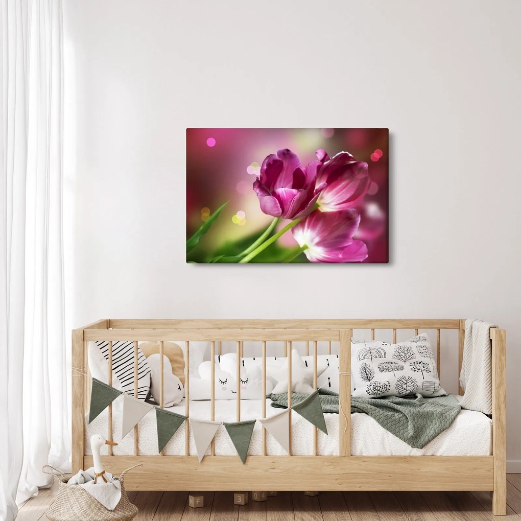 Tablou cu lalele roz (90x60 cm)