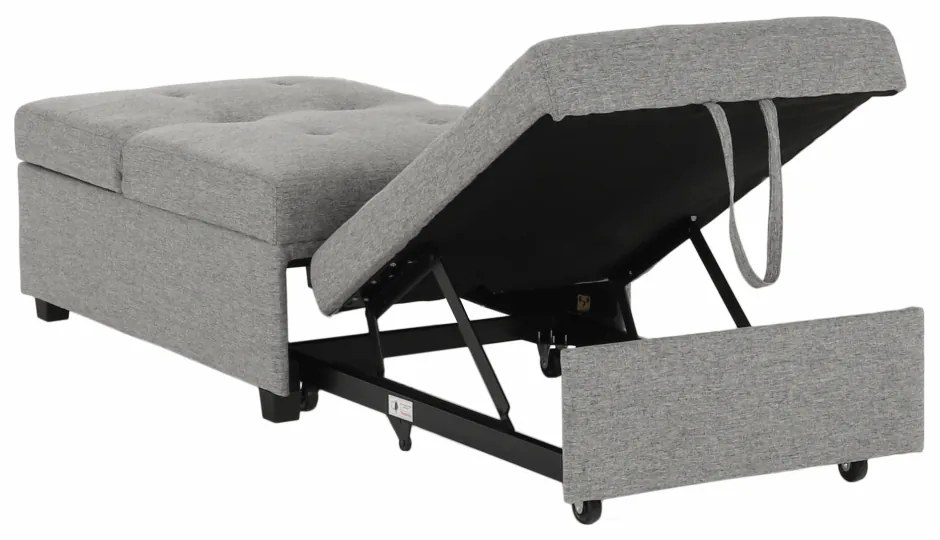 Fotoliu extensibil, material textil gri deschis, OKSIN