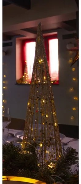 Decorațiune LED de Crăciun Retlux LED/2xAA 40 cm con