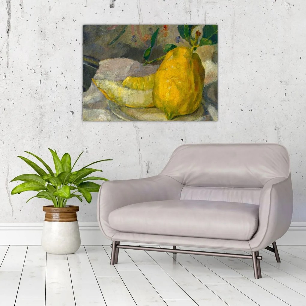 Tablou pe sticlă - French 19th Century, Melon and Lemon, reproducere (70x50 cm)