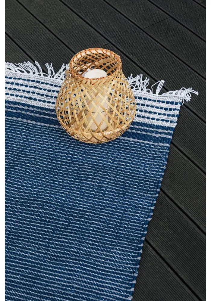 Covor reversibil pentru exterior din plastic reciclat Green Decore Civil, 80 x 180 cm, albastru-închis