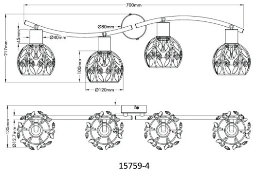 Spot Globo 15759-4 MIKA 4xE14/25W/230V