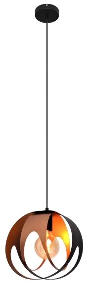 Lustră pe cablu MOONLIGHT 1xE27/15W/230V neagră/cupru