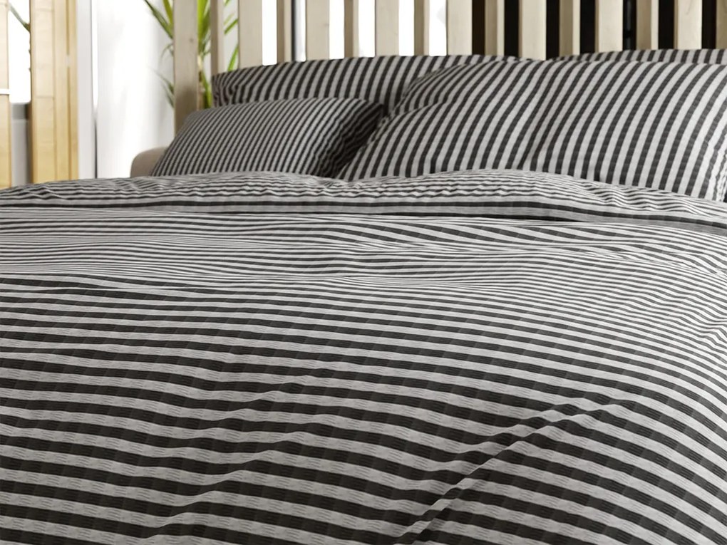 Lenjerie de pat creponata ARLENA BLEND negru hotelova punga Dimensiune lenjerie de pat: 70 x 90 cm | 140 x 200 cm