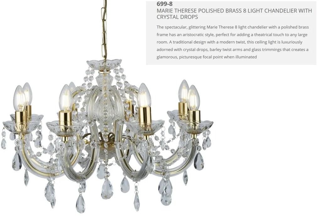 Candelabru elegant design clasic Marie Theresea 8L 699-8 SRT