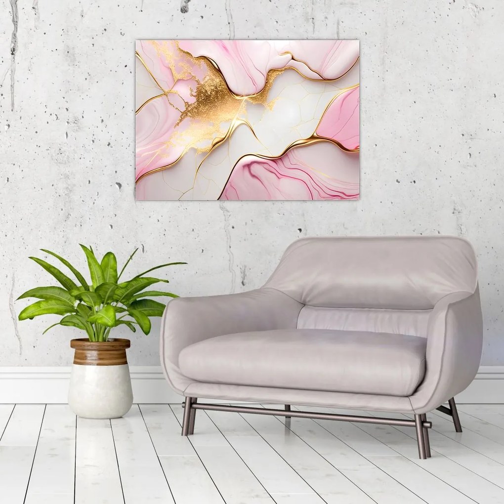 Tablou pe sticlă - Design de marmură (70x50 cm)