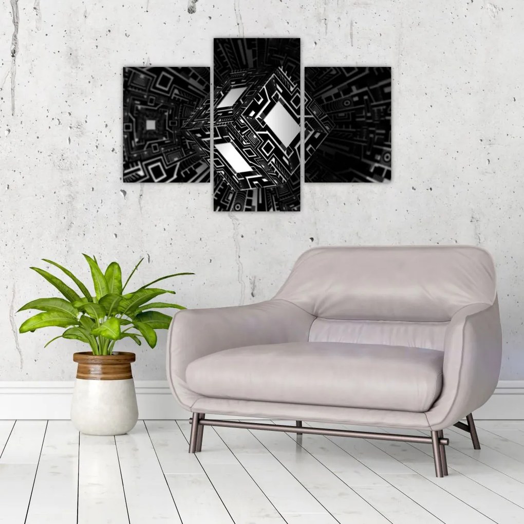 Tablou cu un cub abstract (90x60 cm)