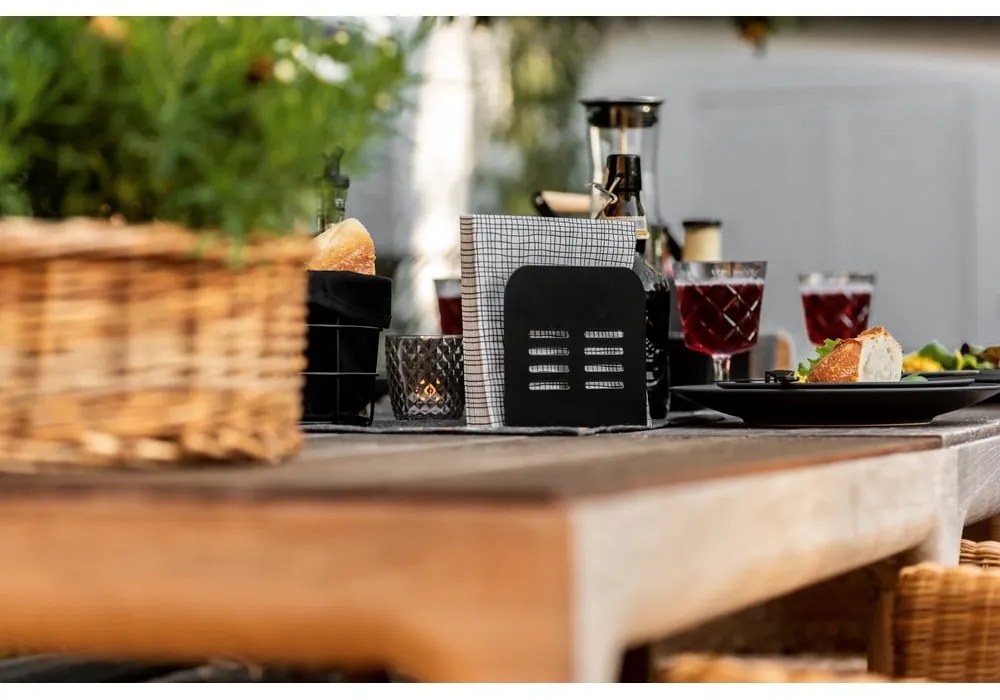 Set de suporturi pentru tacâmuri și șervetele 2 buc. din metal Black Outdoor Kitchen Baco – Wenko