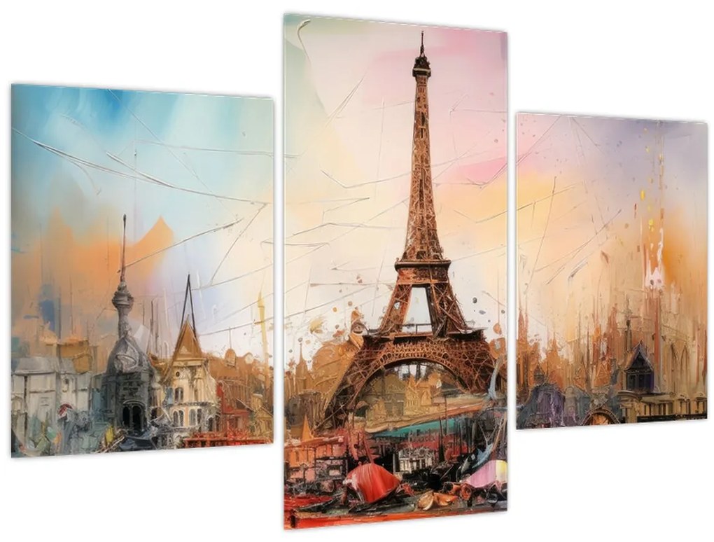 Tablou - Pictură a Turnului Eiffel (90x60 cm)