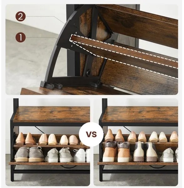 Cuier de podea NAVOR, maro/negru