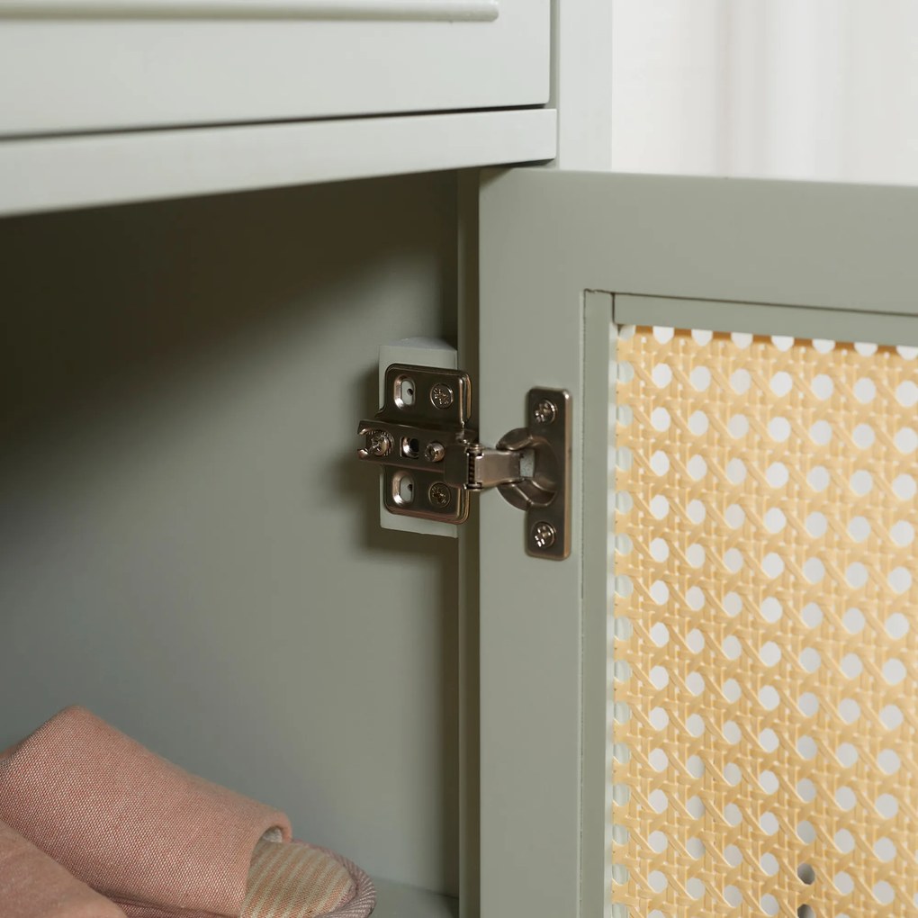 HOMCOM Dulap pentru pantofi mobilier de depozitare pentru pantofi mobilier pentru intrare cu 2 uși efect de răchită sertar 80 x 40 x 110 cm | Aosom Romania
