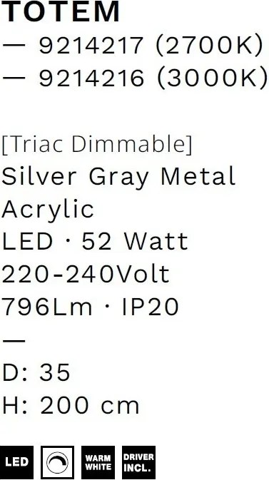 Lustra LED suspendata design decorativ 3000K TOTEM