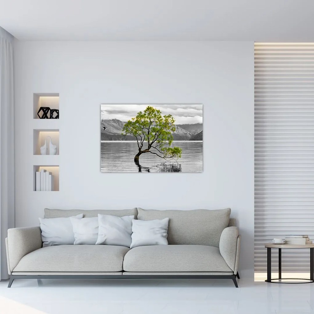 Tablou copacului în mijlocul lacului (90x60 cm)