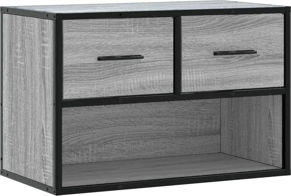 vidaXL Dulap TV, gri sonoma, 60x31x39,5 cm, lemn prelucrat și metal