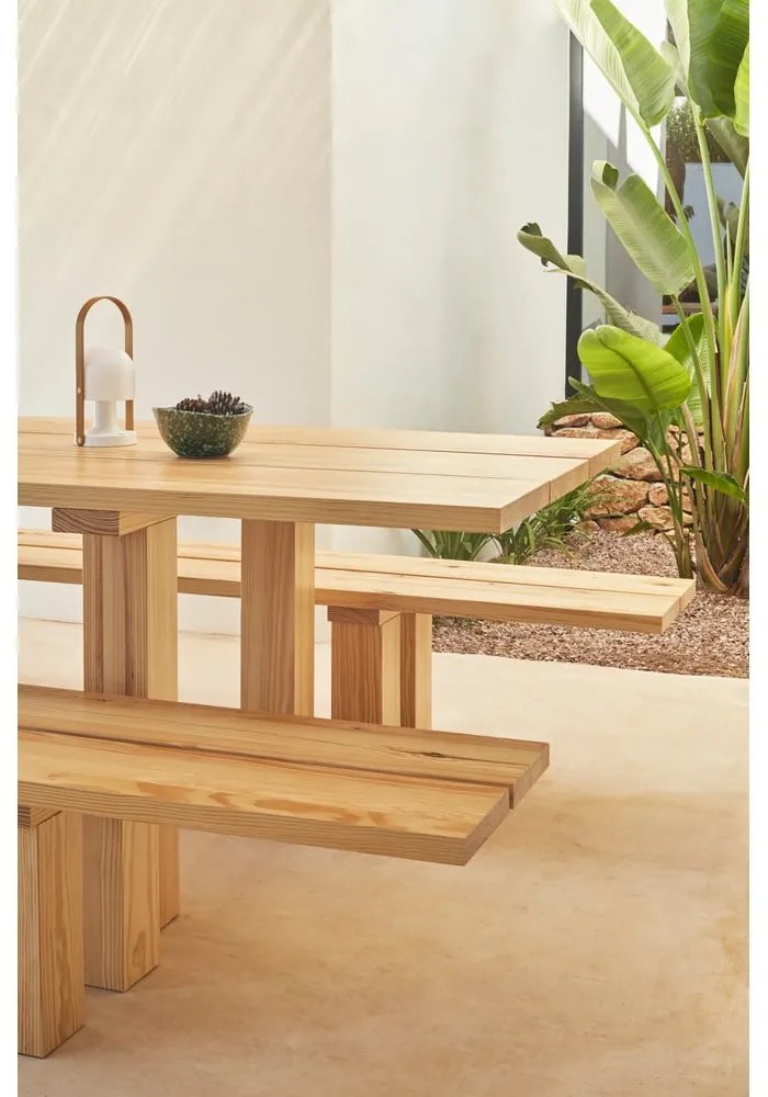 Masă de dining cu blat din lemn de pin 100x260 cm Banda – Teulat