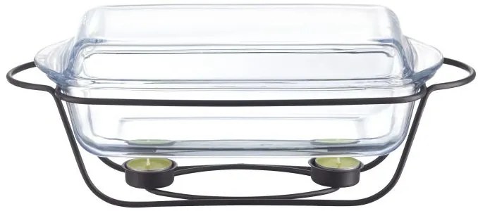 Chafing Dreptunghiular  3.9L Saule Suport Negru