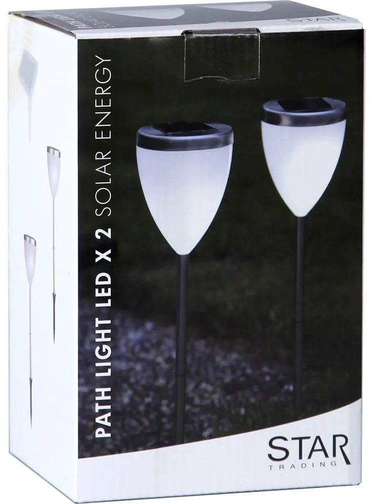 Set 2 lampadare cu LED pentru grădină Star Trading Garden, înălțime 34 cm