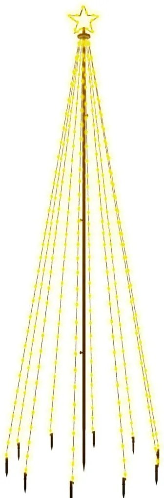 vidaXL Brad de Crăciun, 310 LED-uri, alb cald, 300 cm, cu țăruș