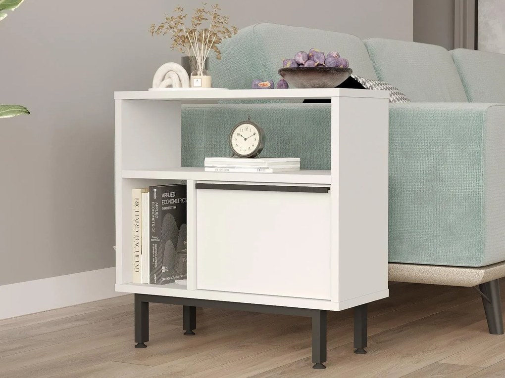 Măsuță laterală Nimelo 5 (alb). Promo -28%. 1094785