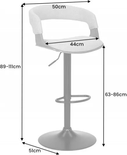 Scaun de bar pivotant Manhattan negru/ nuc