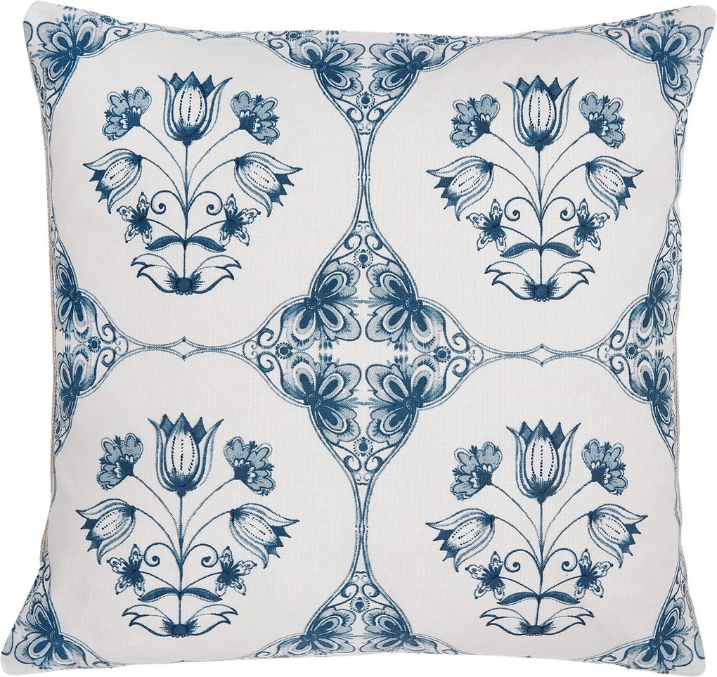 Fata de perna bumbac alb albastru Royal 40*40 cm