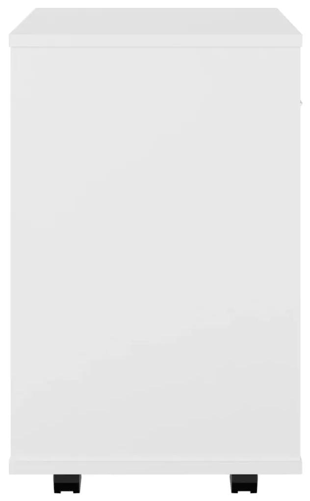 Dulap cu roti, alb, 46x36x59 cm, PAL Alb, 1, 1