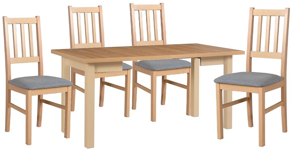 Masa extensibila living/bucatarie Maxine 8, sonoma/stejar alb, 80x80/160 cm, UnicSpot