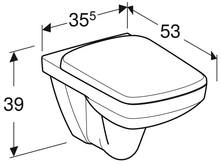 Set vas WC suspendat rimless alb, cu spalare verticala si capac soft close din duroplast, Geberit Selnova Square