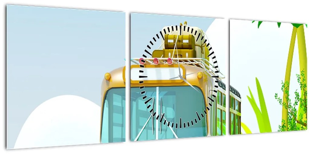 Tablou - Excursie tropicală (cu ceas) (90x30 cm)