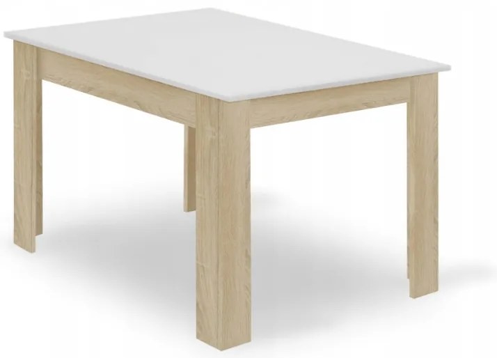 Masa de sufragerie MADO cu decor stejar si blat alb 120x80cm