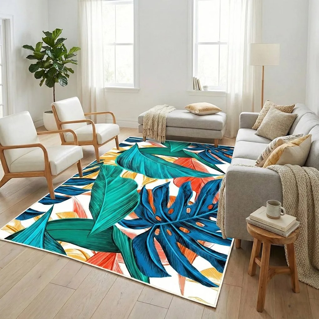 Covor camera antiderapant, 120x180 cm, Model Tropical