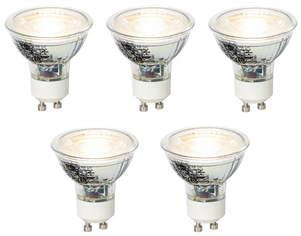 Set de 5 becuri LED GU10 reglabile 4W 310lm 3000K