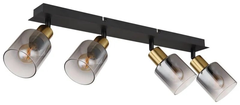 Plafoniera 4L design modern Hollsy negru, auriu
