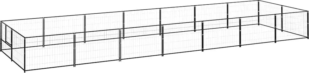 vidaXL Padoc pentru câini, negru, 14 m², oțel