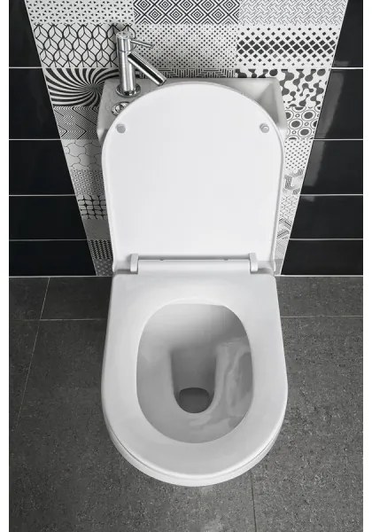 Aqualine HYGIE - WC combinat cu lavoar, ceramică, alb