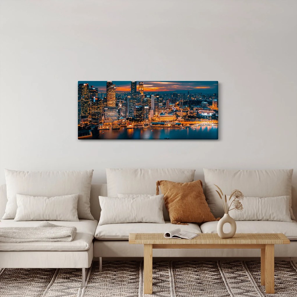 Tablou orașului nocturn (120x50 cm)