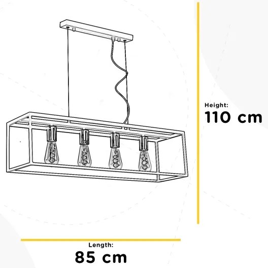 Lustră pe cablu ONLI FLOKI 4xE27/15W/230V negru/cupru