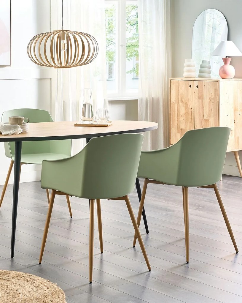 Set 2 buc scaune sufragerie Fonza (verde deschis). 1080360