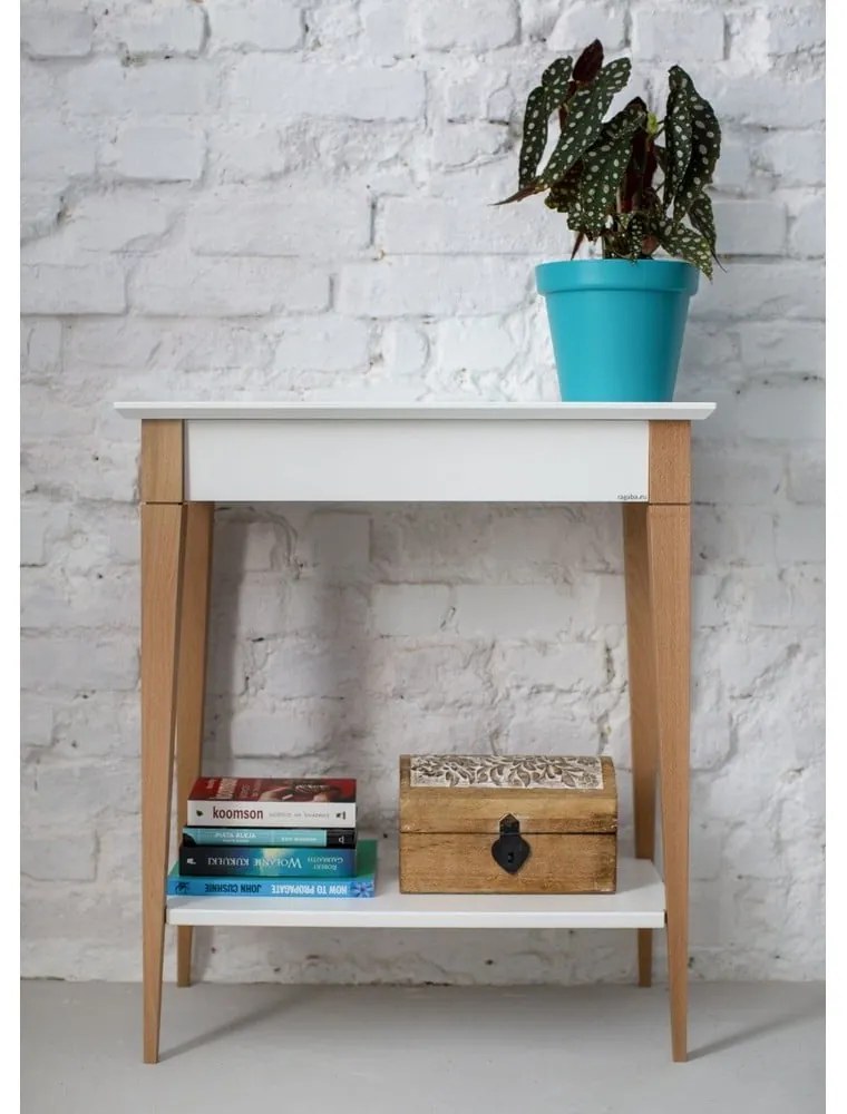 Masă tip consolă Ragaba Mimo, lățime 65 cm, alb