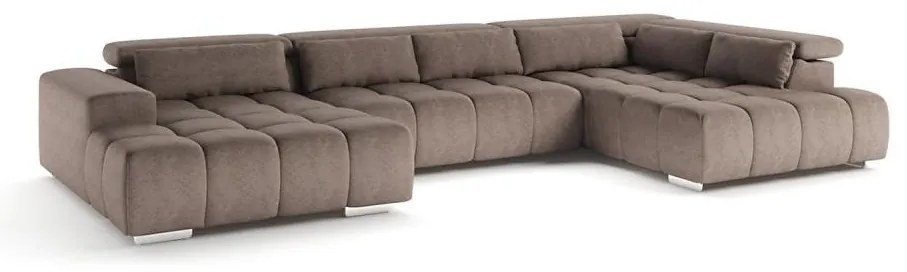 Colțar cu suporturi pentru cap, model TROPEA, formă U, bej, dreapta