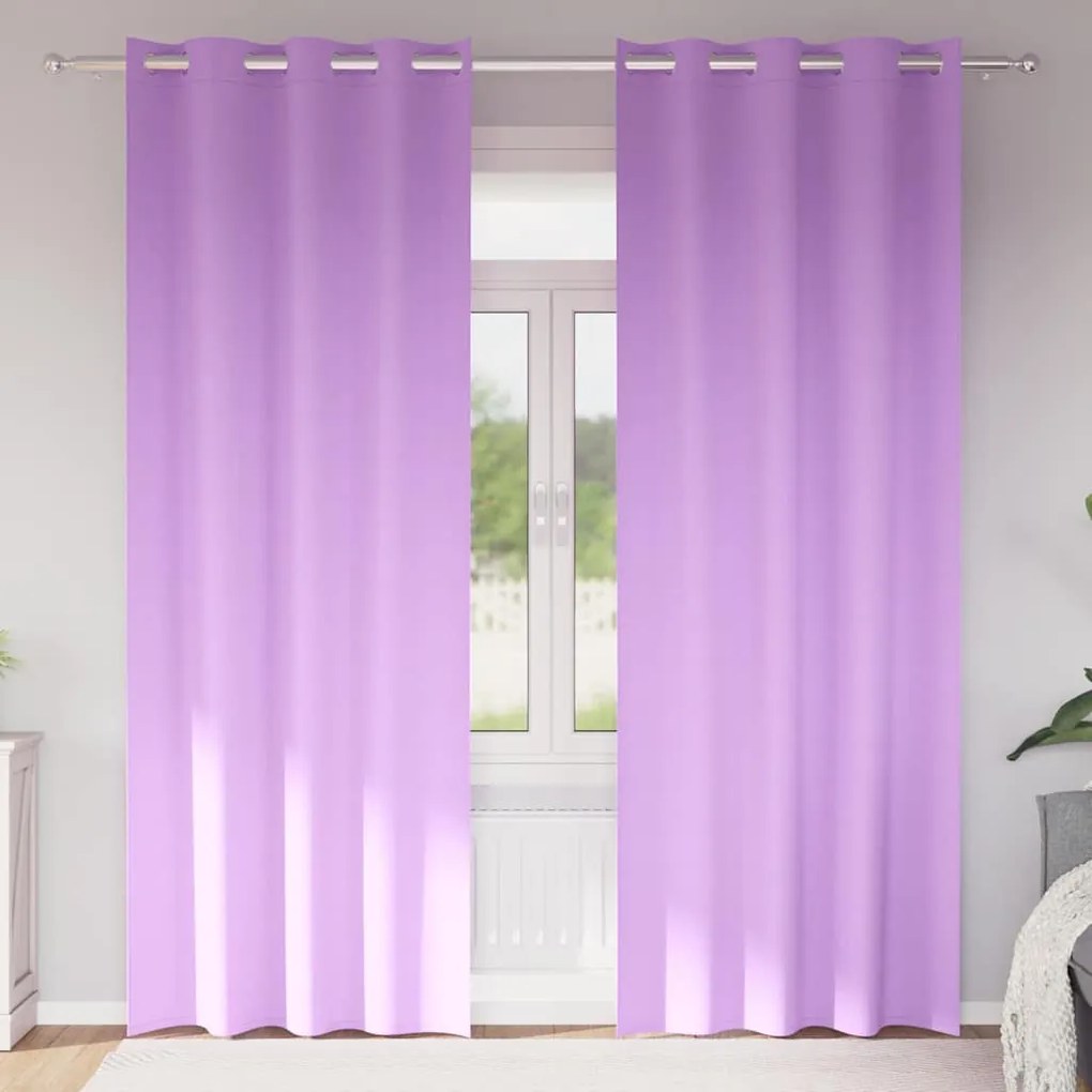 vidaXL Perdele Opaque cu Inel 2 pcs Violet 260 x 140 cm Poliester
